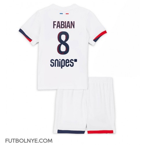 Camiseta Paris Saint-Germain Fabian Ruiz #8 Visitante Equipación para niños 2025-26 manga corta (+ pantalones cortos)